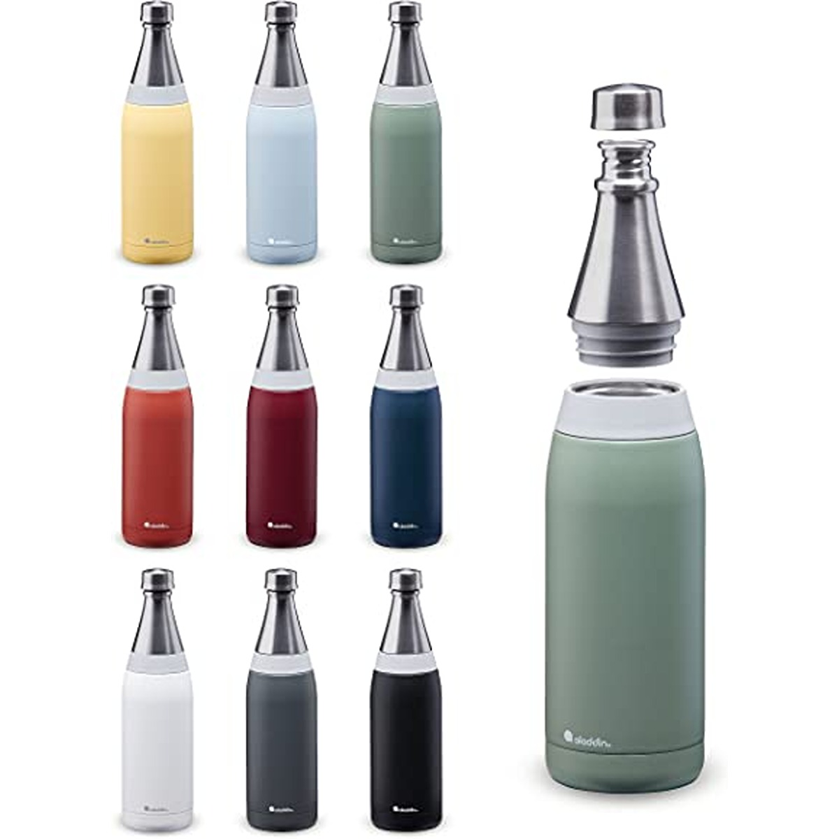 Aladdin Fresco Thermavac Stainless Steel Water Bottle 0.6L Sage Green