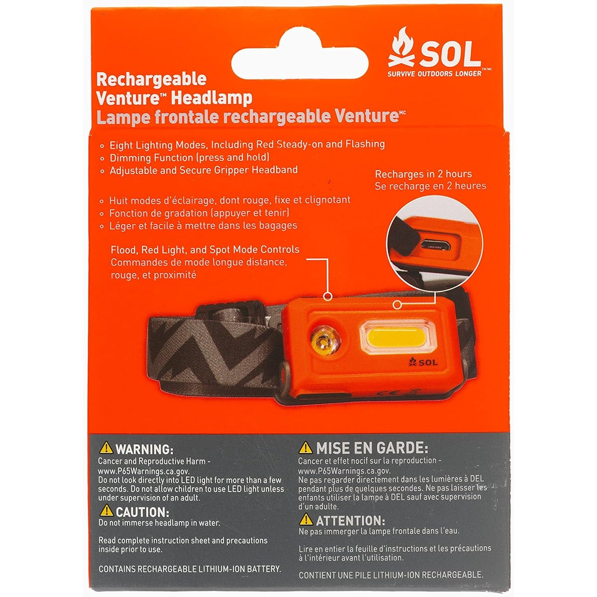 SOL Venture Headlamp Recharge