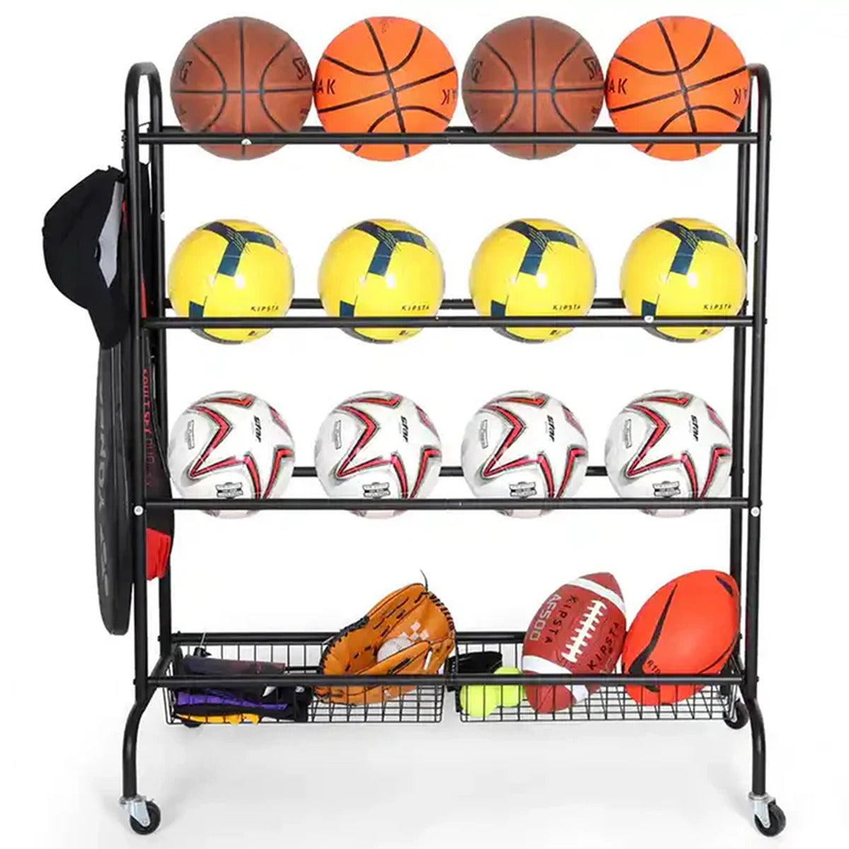 Dawson Sports Ball Storage Cart (104cm x 42cm x 118cm)
