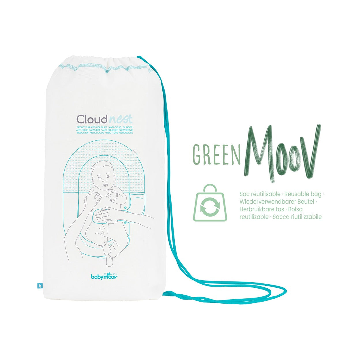 BabyMoov CloudNest Organic Soothing Lounger - Original Colic Reducing Nest with a Warm Womb-Like Feel