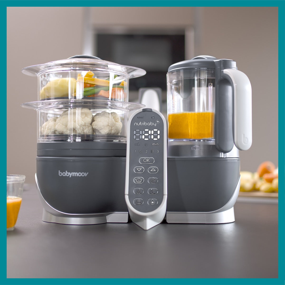 BabyMoov Nutribaby (+) Food Processor & Blender Mixer - Industrial grey