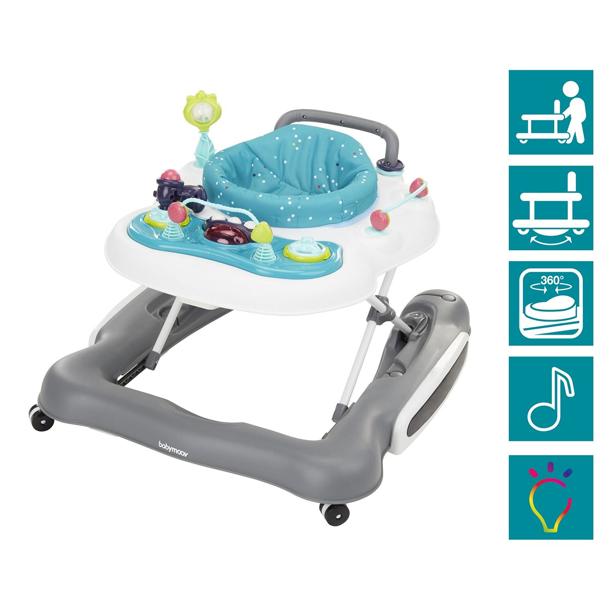 BabyMoov - 5 IN 1 BABY WALKER (PUSH TOY, SWING, 360آ° SEAT & PLAY AREA)