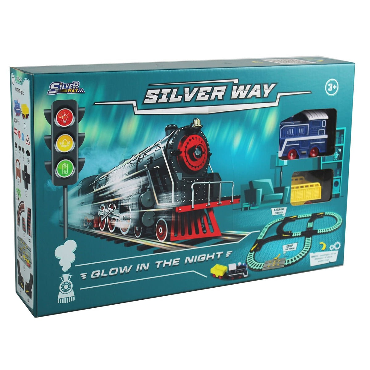 D-power Silveway Silver Way Glow in the Night Train Playset