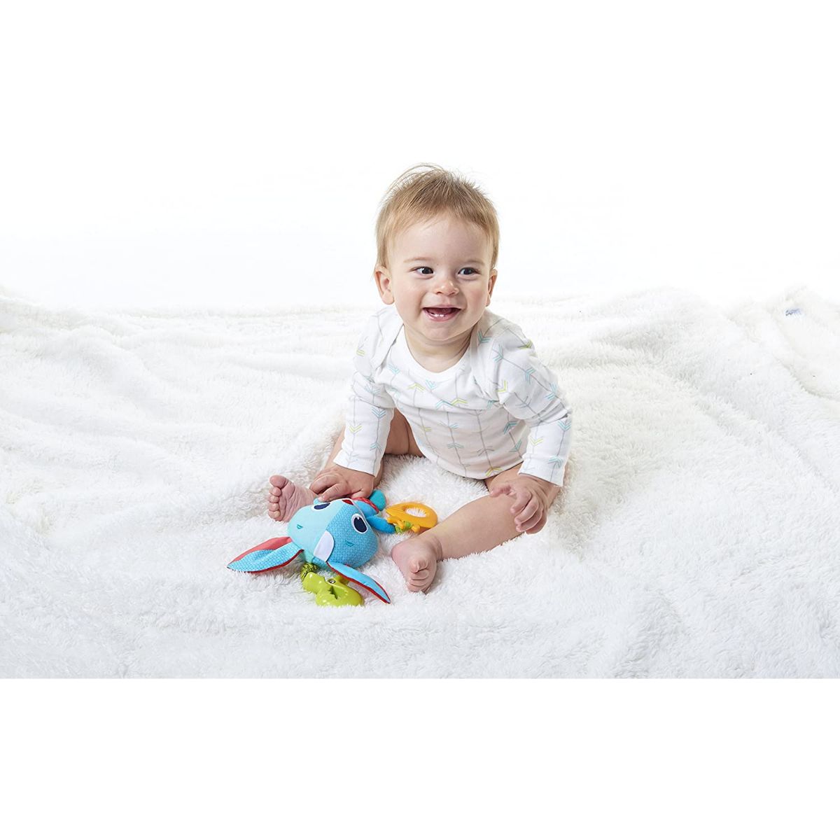 Tiny Love THOMAS THE RABBIT JITTER CHIME STROLLER TOYS | 0-18 Month Baby| Jittering sounds, Easy clip-on Animal soft toy | Meadow Days, 1pc