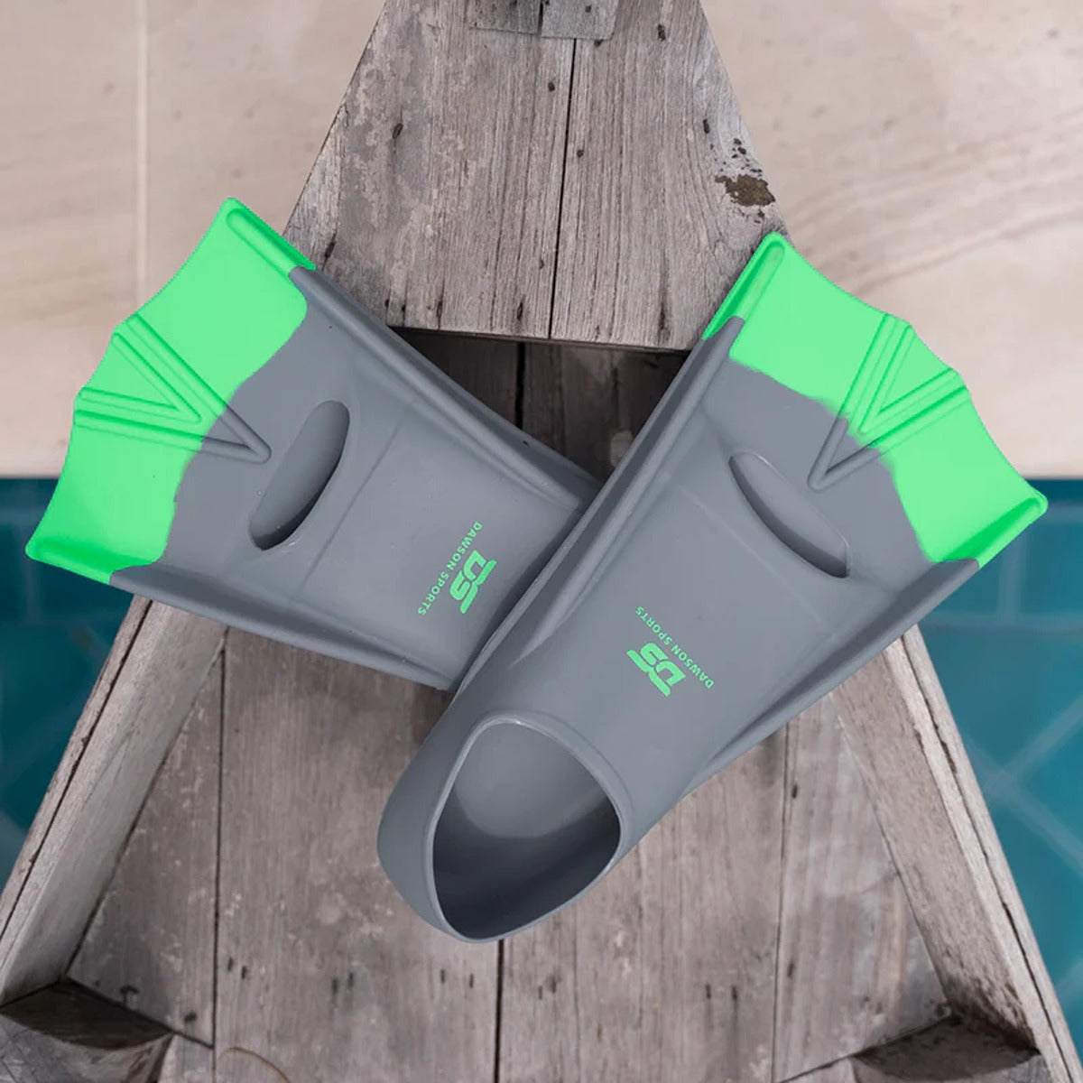 Dawson Sports DS Speed Fins Gray/Green - UK 7-9