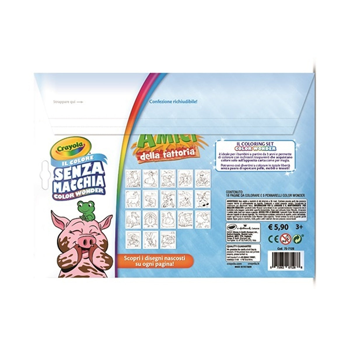 Crayola Color Wonder Set Animal Friends, coloring book, 4 markers