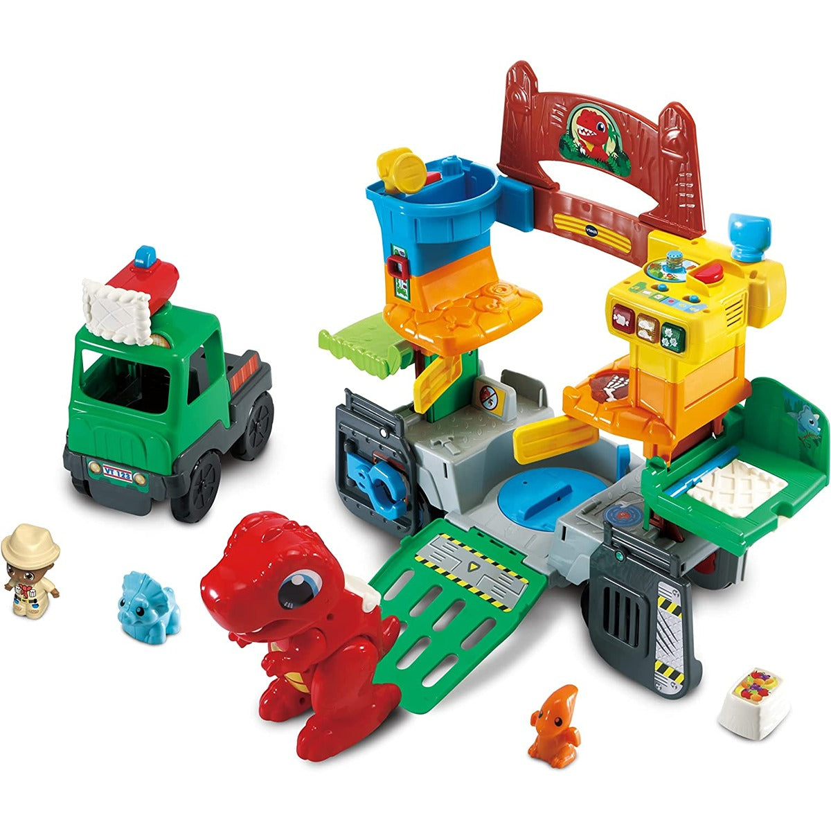 Vtech Toot-Toot Friends 2-In-1 Dinosaur Park | Interactive Toy with Lights, Sounds and Music, Dinosaur Truck Toy for Kids, Toy Truck Vehicle Set for Kids, Role-Play Toy for Boys and Girls Aged 1 Year +