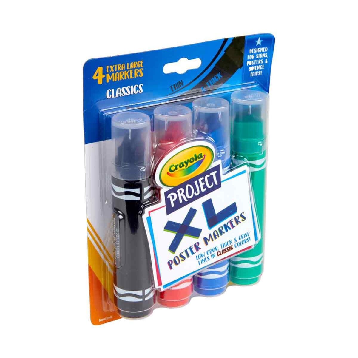 Crayola XL Poster Markers, Classic Colors, 4 Count