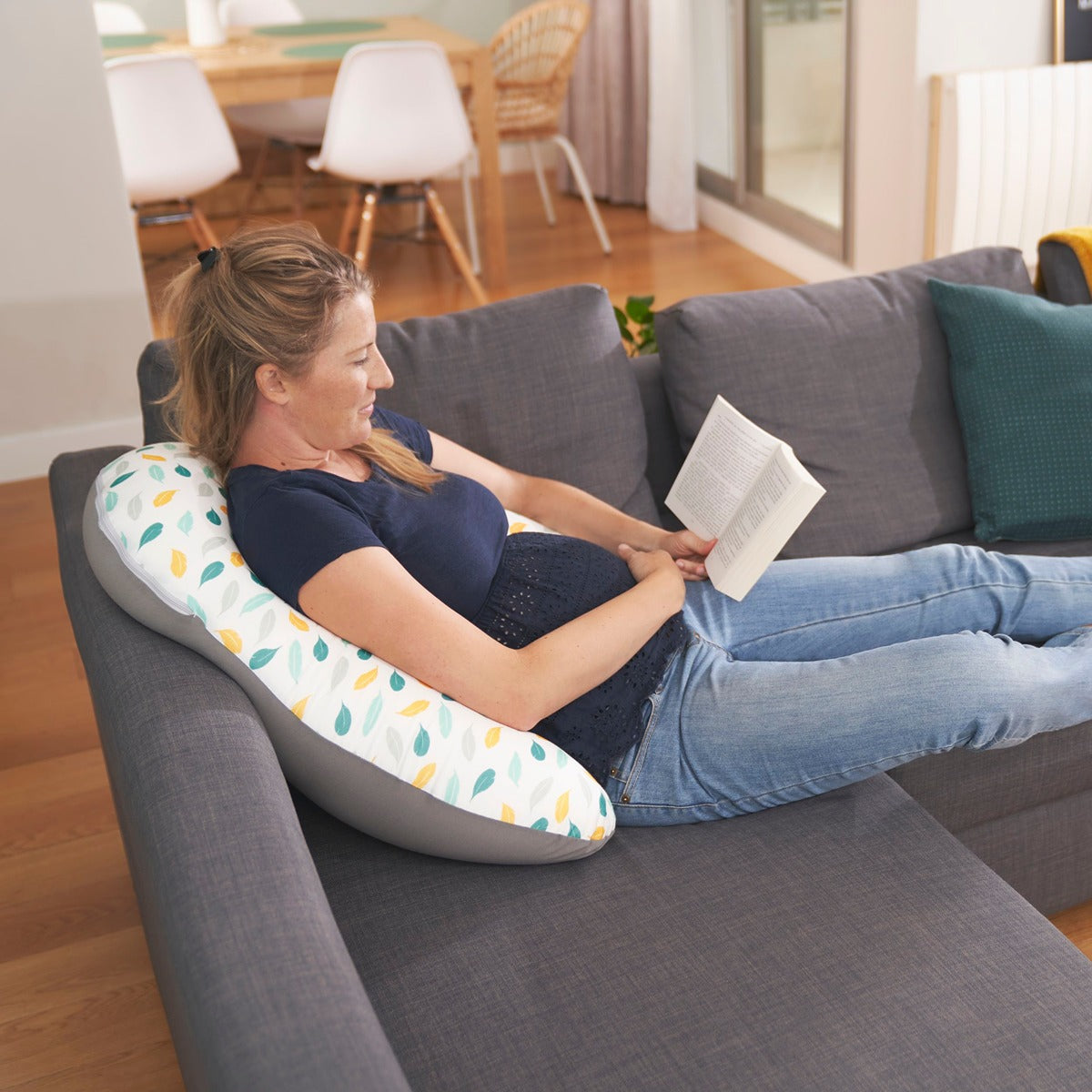 Badabulle Maternity Cusion Feathers | Nursing Pillow Comfortable with its microbead filling, Soft, stretch fabric