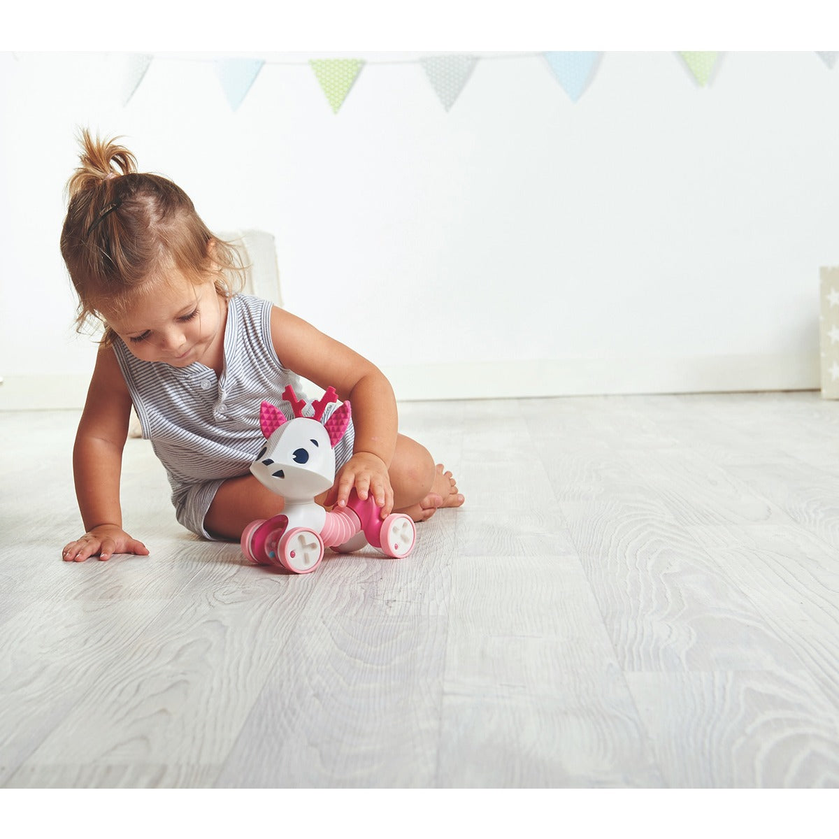 Tiny Love TINY ROLLING TOY - FLORENCE THE FAWN | 3 months + Babies | Cognition Developing Flexible Toys | Pink