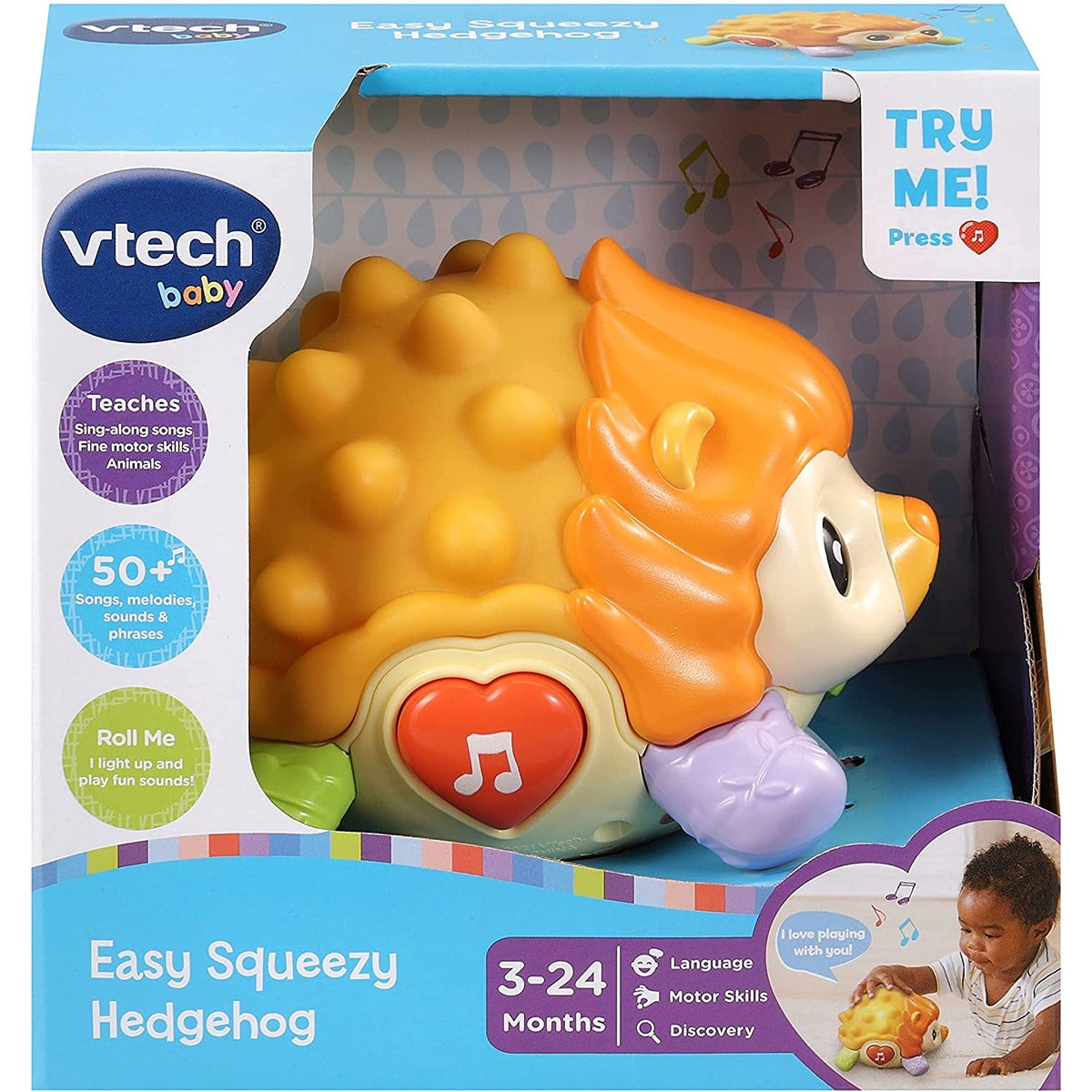 Vtech Easy Squeezy Hedgehog | Baby, Interactive & Developmental Toy with Sounds and Music | For Boys & Girls, Suitable for Ages 3 Months+