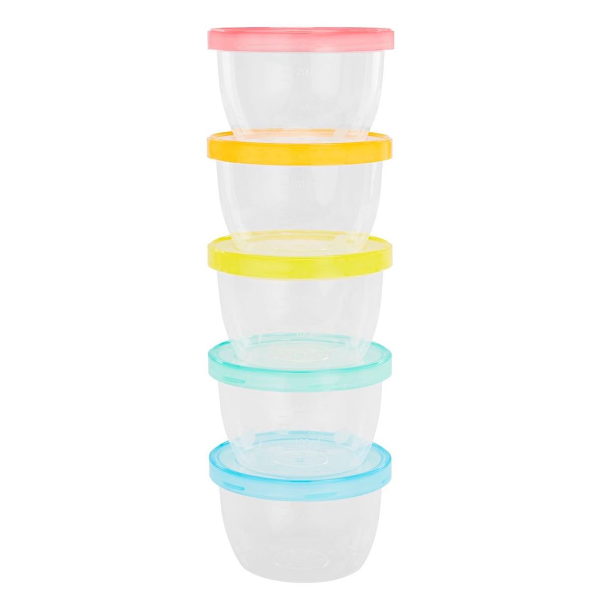 Badabulle Baby Bowls with Lid / Food Storage Containers - 5 X 250ml