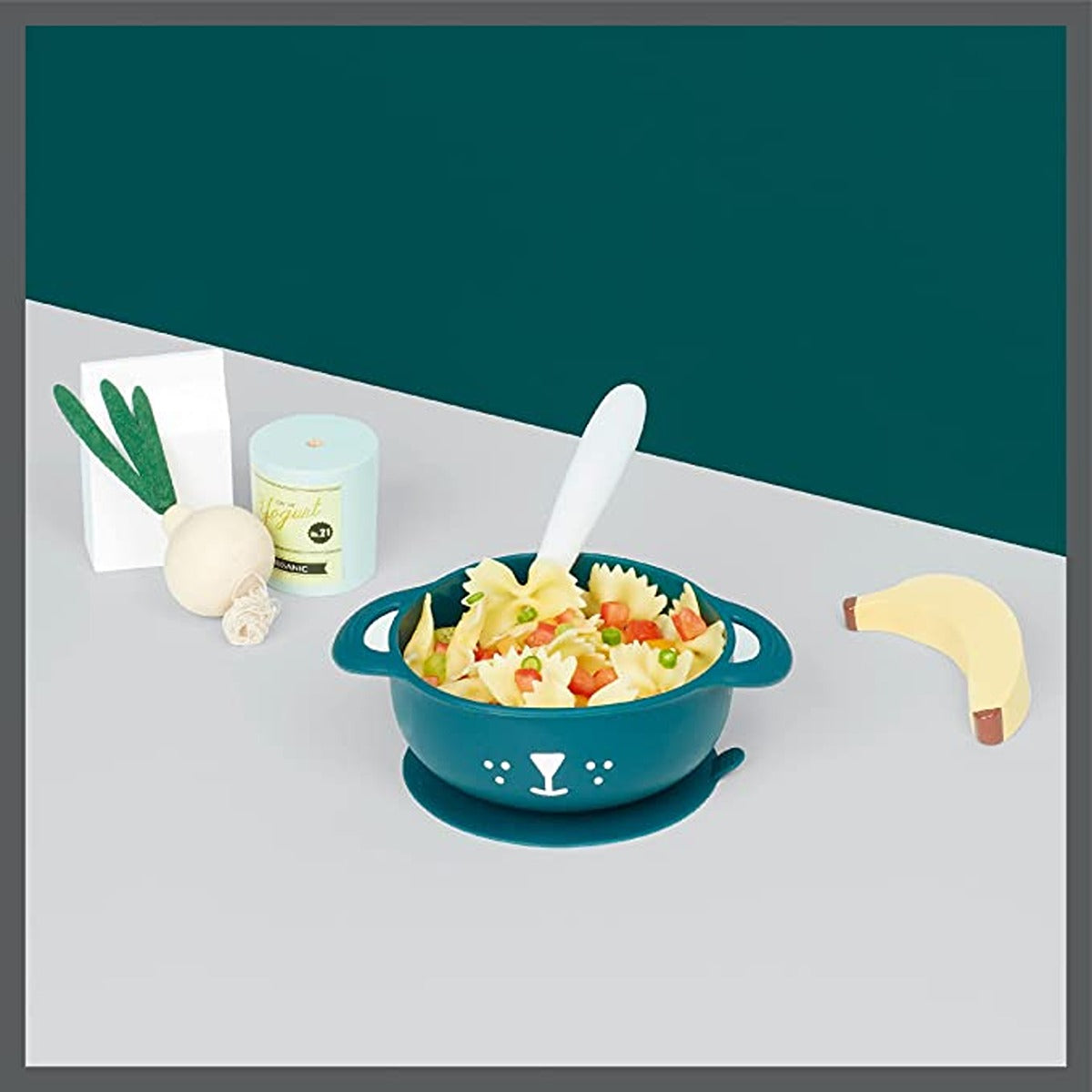 BabyMoov 2-Piece Silicone Bowl & Spoon Weaning Set, Blue