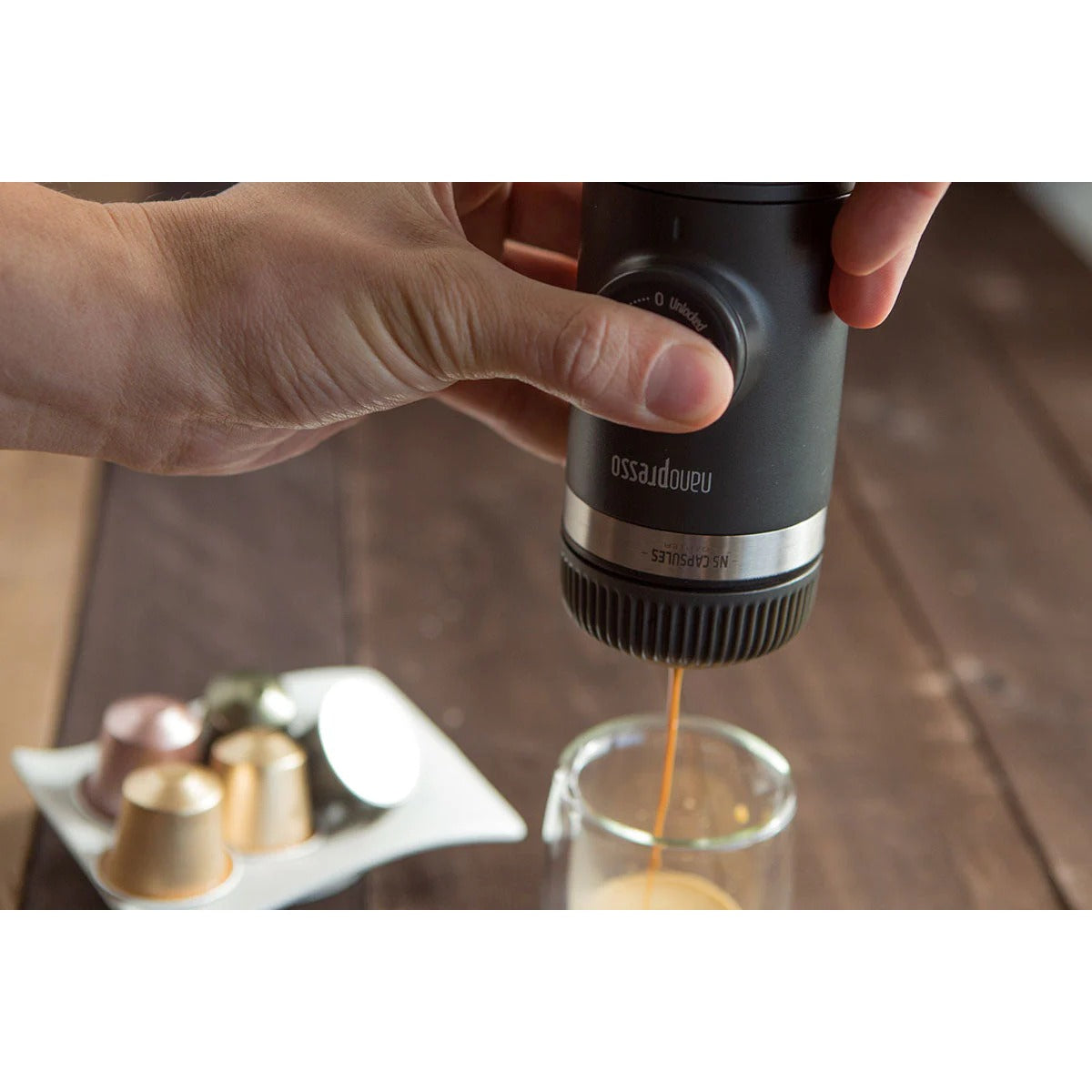 Wacaco Nanopresso Portable Espresso Machine Black + NS Adapter