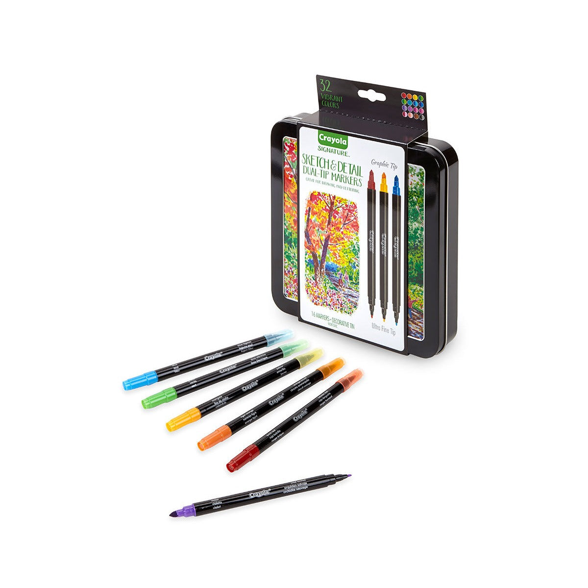 Crayola Signature Sketch & Detail Dual Ended Markers, 16 Count