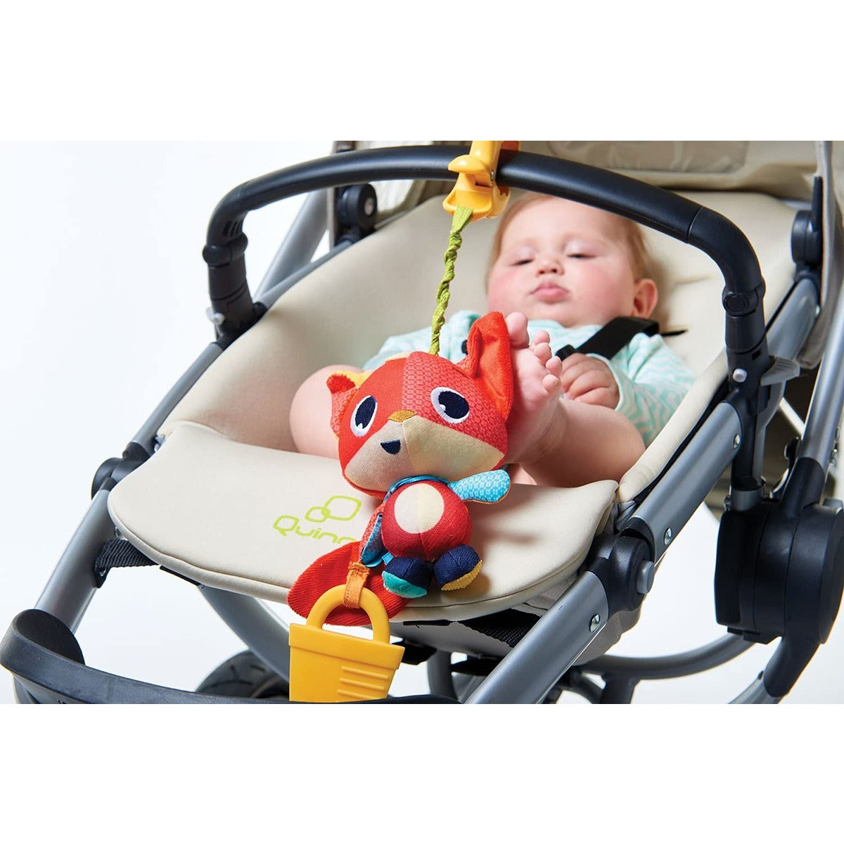 Tiny Love CHRISTOPHER THE FOX JITTER CHIME STROLLER TOYS | 0-18 Month Baby| Jittering sounds, Easy clip-on Animal soft toy | Meadow Days, 1pc