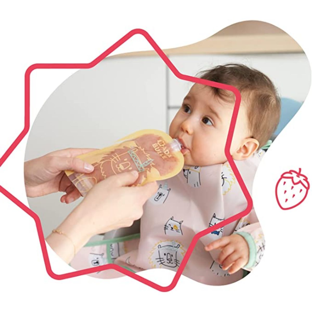 Badabulle Set of 15 reusable squeeze bags, Clear