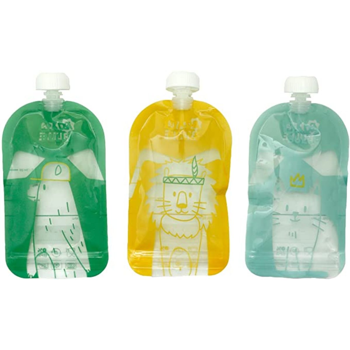 Badabulle Set of 15 reusable squeeze bags, Clear