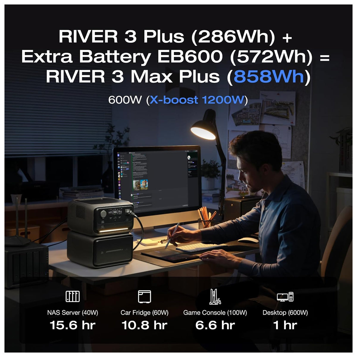 Ecoflow RIVER 3 Max Plus Portable Power Station with EB600 Battery