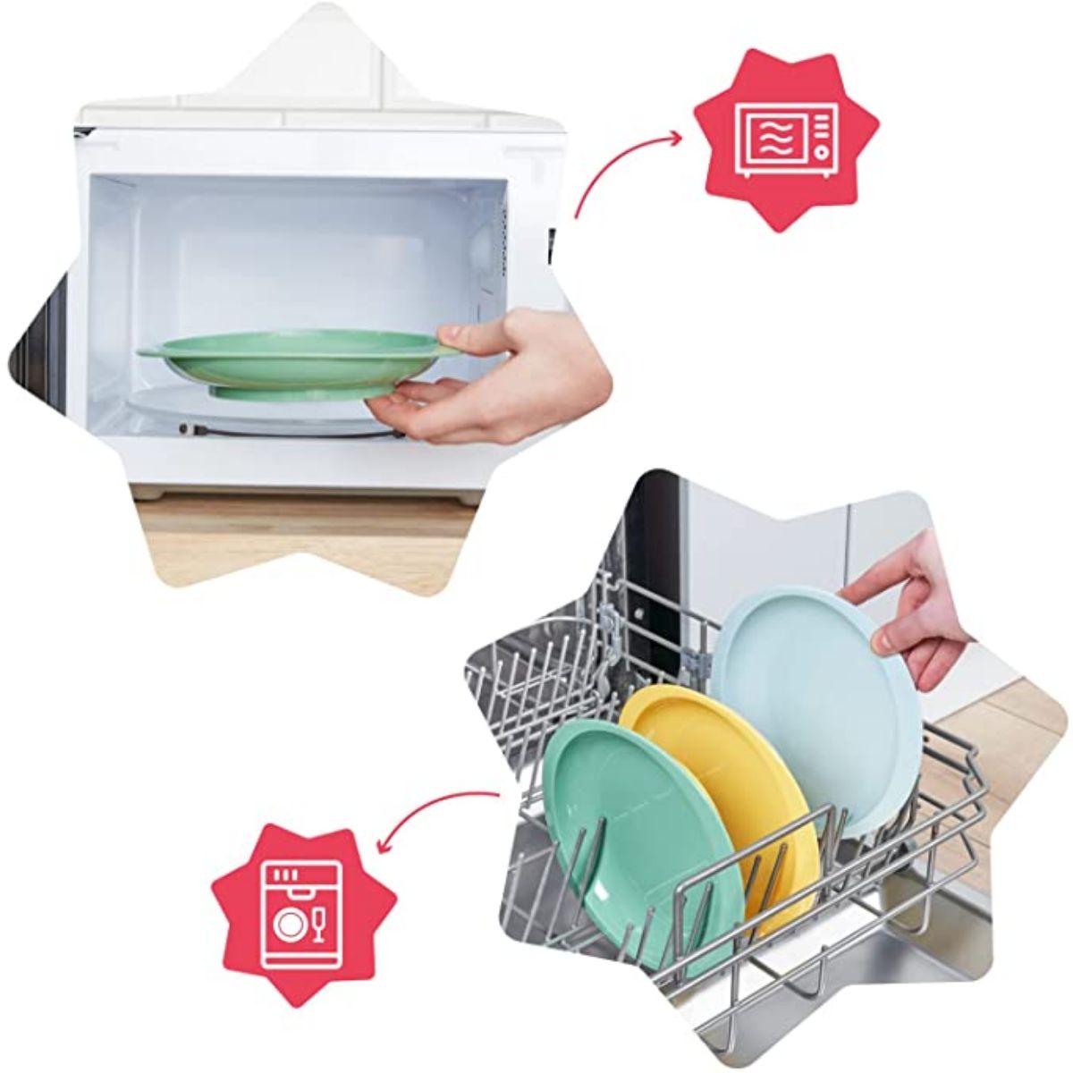 Badabulle Set of 3 non-slip and unbreakable plates