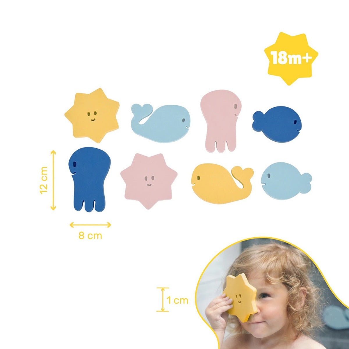 Badabulle Stickers, stick anywhere in bath, as if by magic