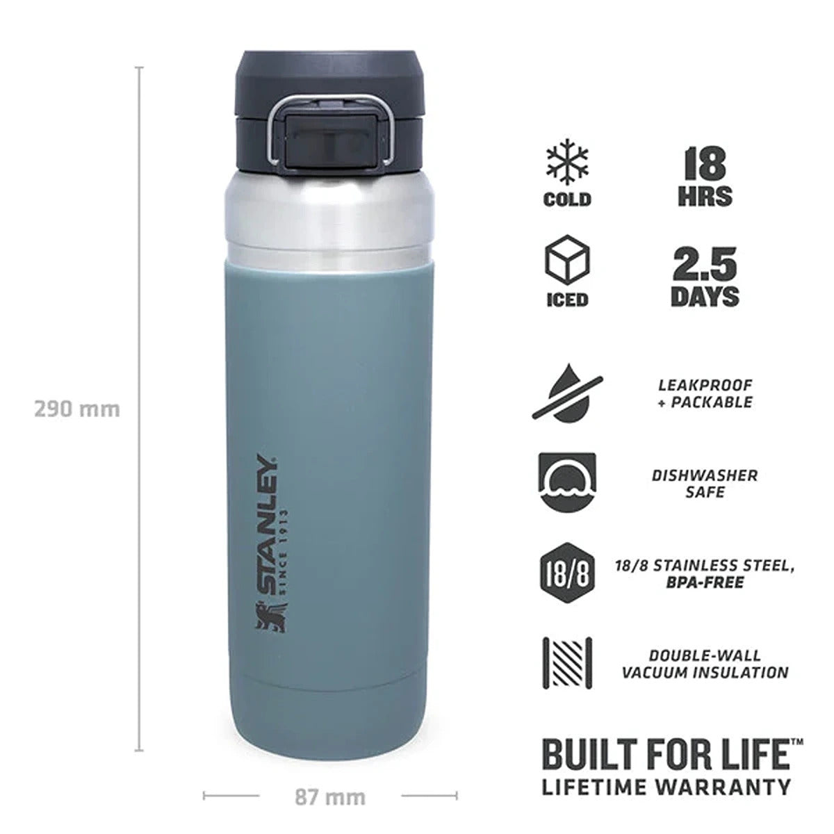 Stanley GO 1064ml/36oz Flip Btl Shale