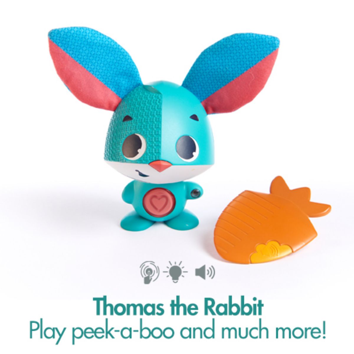 Tiny Love - WONDER BUDDY THOMAS | 1 Year+ | Interactive, Developmental Electronic Baby Toy | Rabbit - Blue
