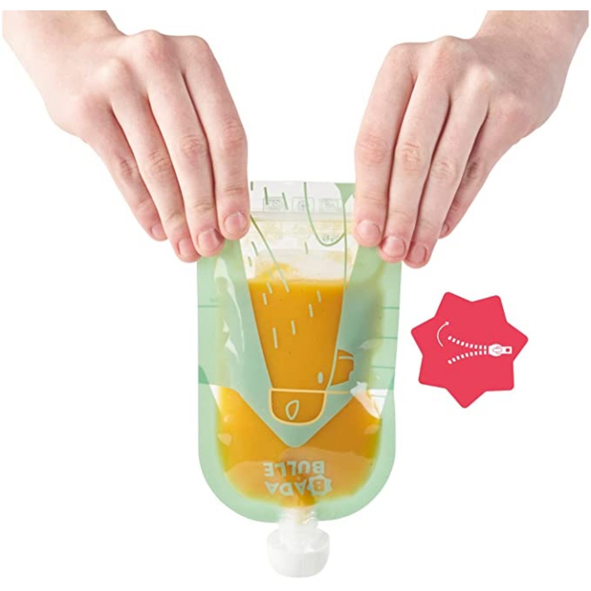 Badabulle Set of 15 reusable squeeze bags, Clear