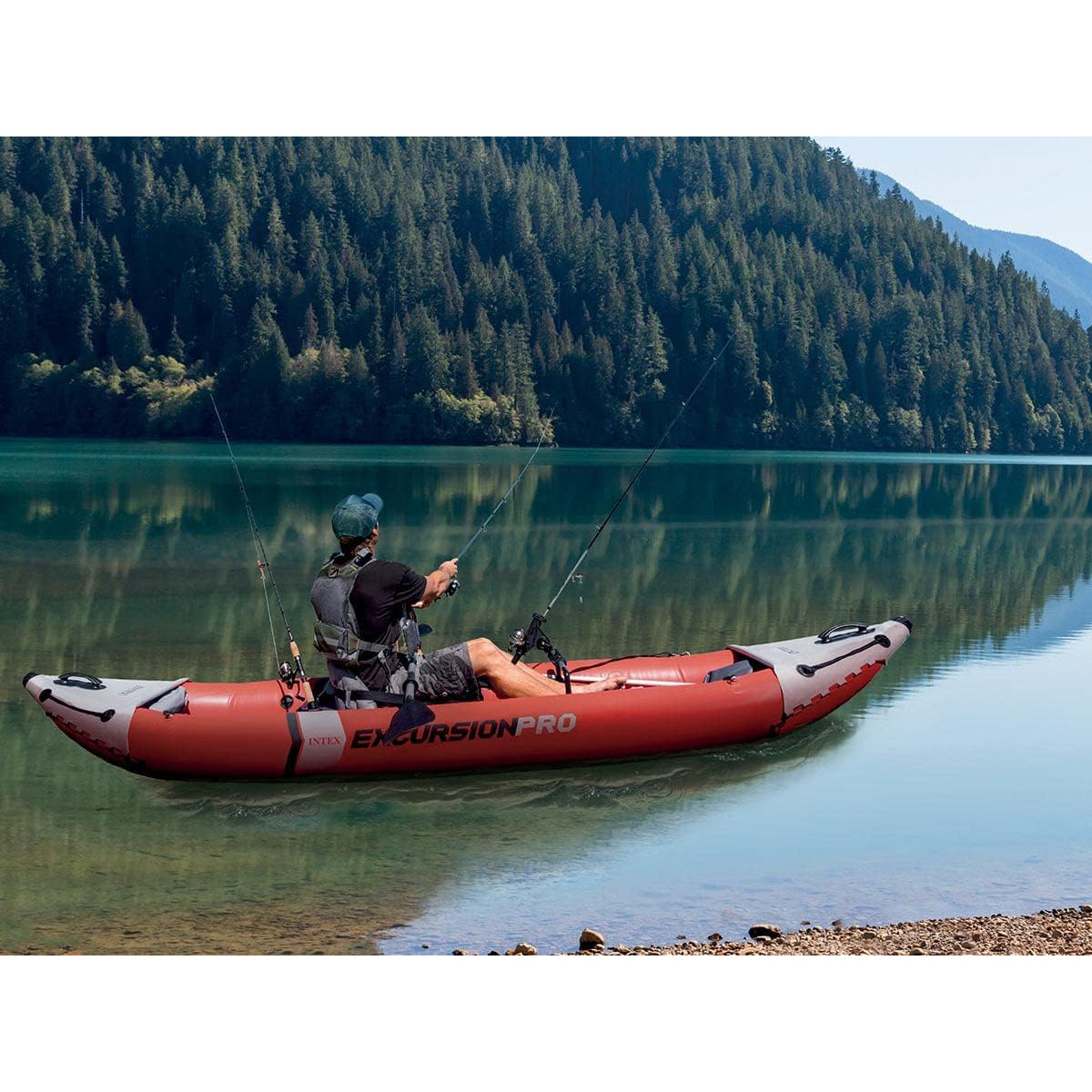 Intex Intex Excursion Pro K2, 2-Person Boat Set With Aluminum Oars And High Output Air Pump