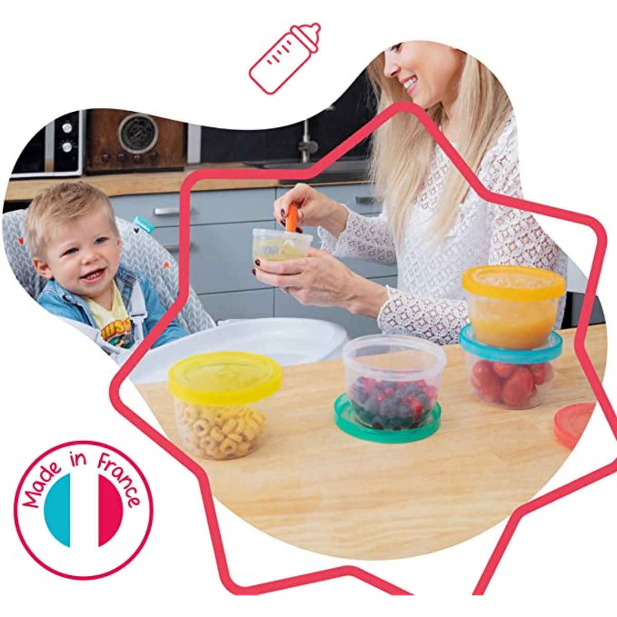 Badabulle Set of 12 Reusable jars 250 ml, 100% airtight