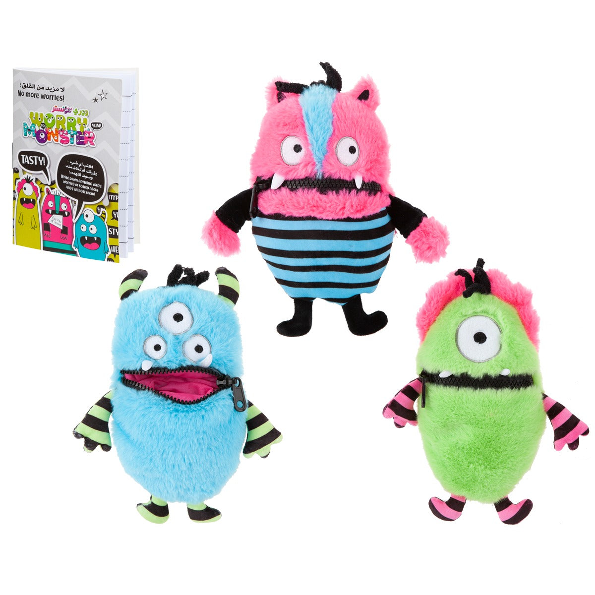 WORRY MONSTER 11-inch Rabbit Fur Soft Plush Toy