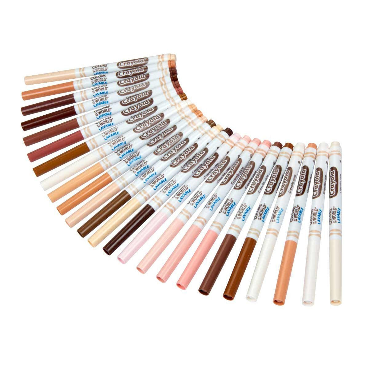 Crayola Colors of the World Fine Line Washable Skin Tone Markers, 24 Count