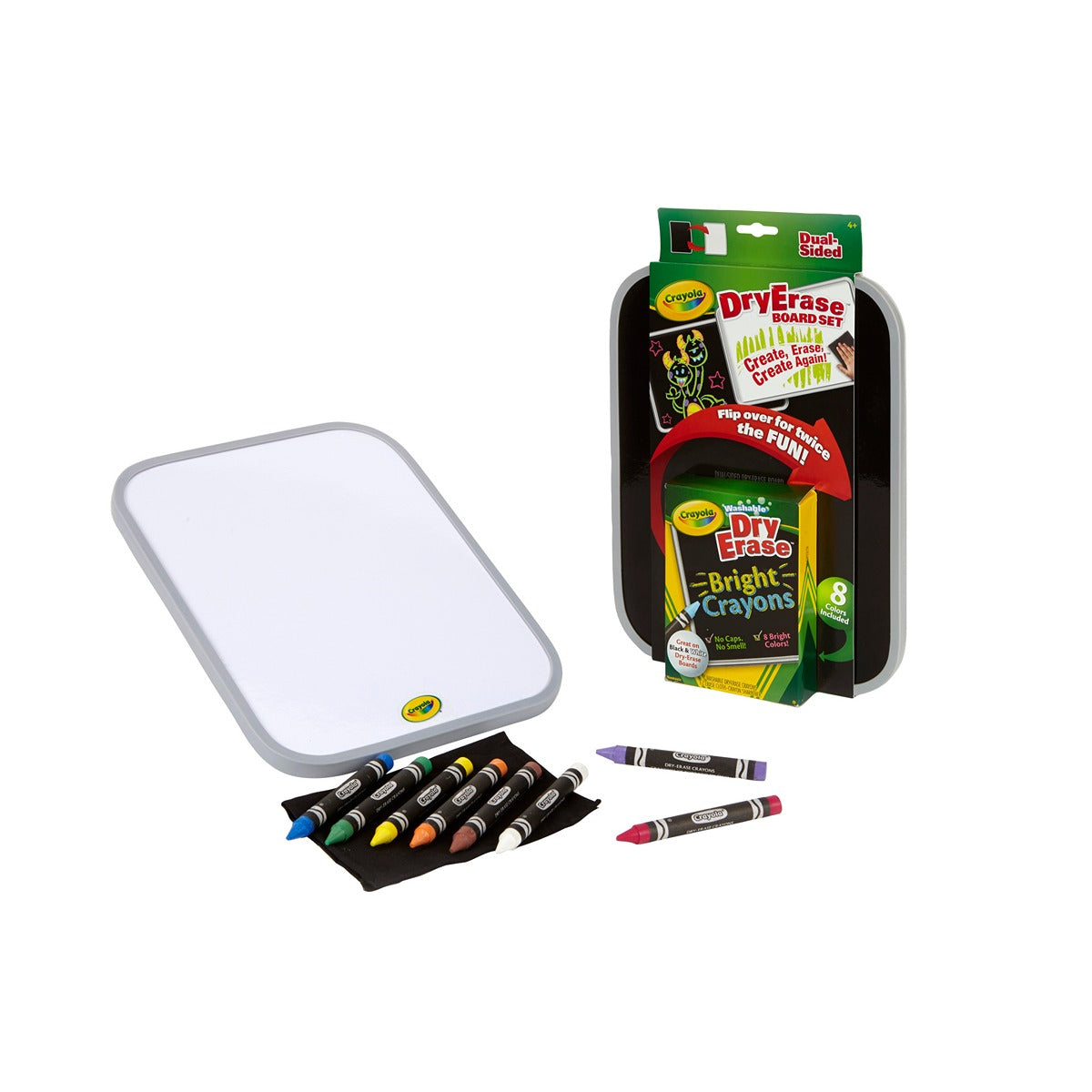 Crayola Dual-Sided Dry Erase Board Set with Bright Crayons
