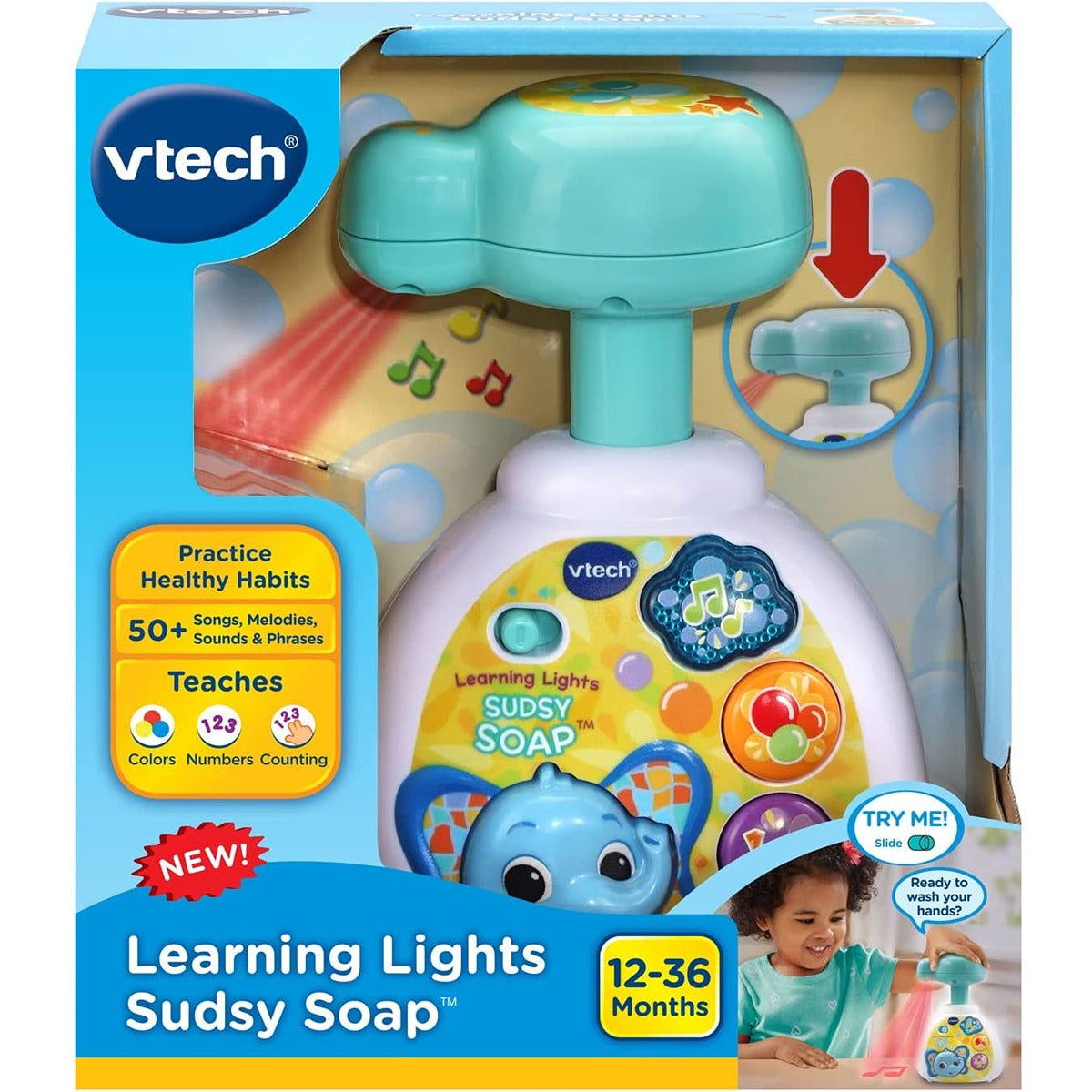 Vtech Learning Lights Sudsy Soap | Handwash, Interactive & Developmental Toy with Sounds and Music | For Boys & Girls, Suitable for Ages 3 Months+