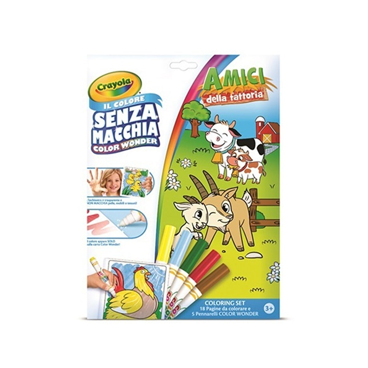 Crayola Color Wonder Set Animal Friends, coloring book, 4 markers