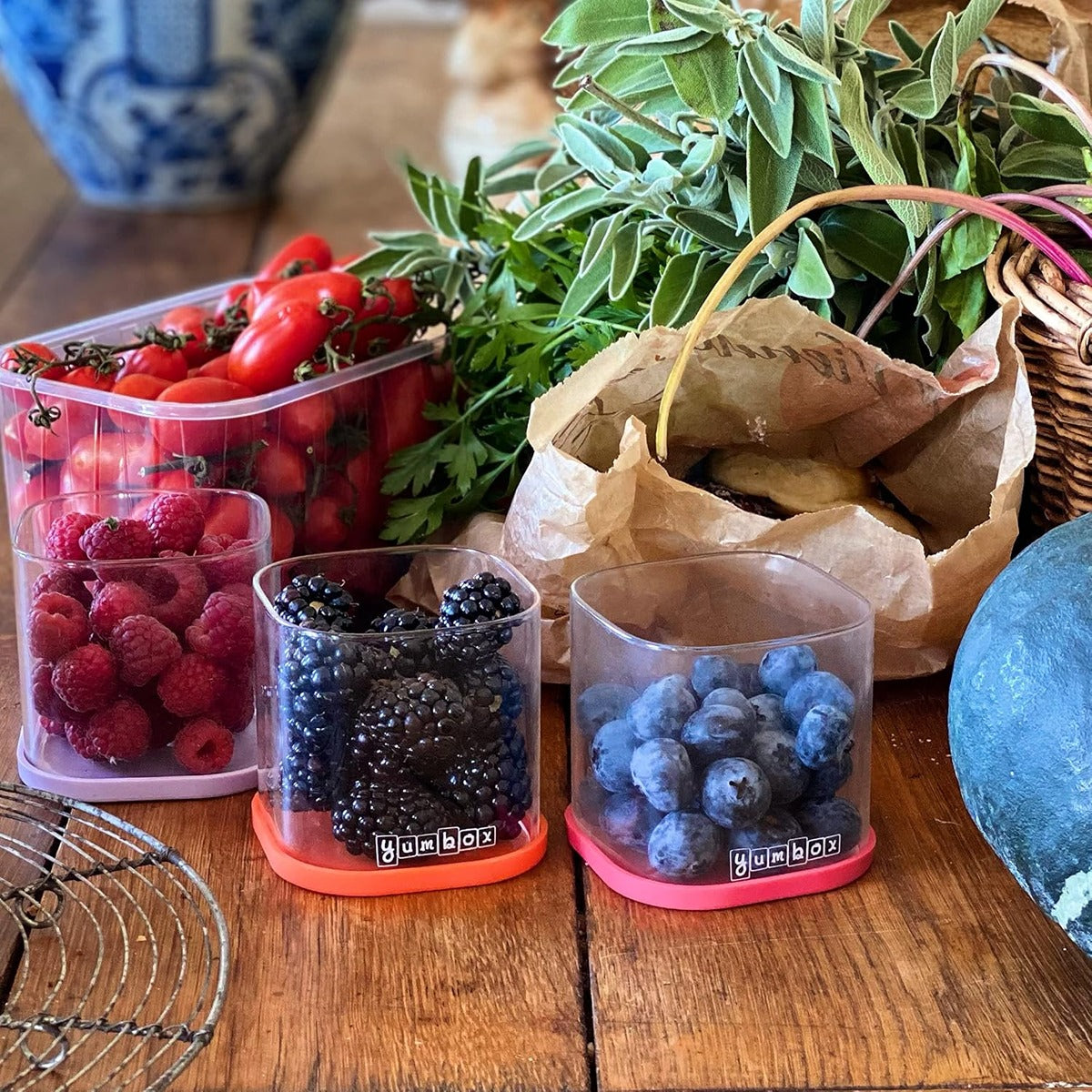 yumbox Yumbox Chop Chop Glass Cubes - Juicy Set - Set of 3