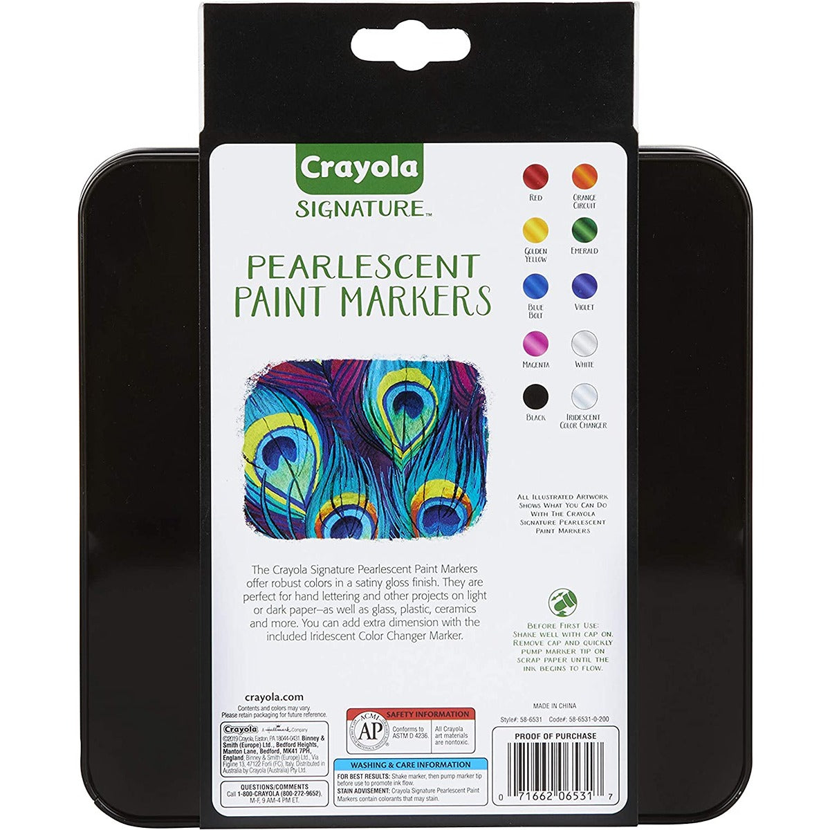 Crayola Pearlescent Paint Markers, Assorted Colors, Multi Surface, 10 Count