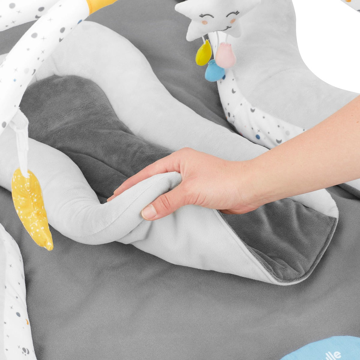 Badabulle Baby Plush Playmat Activity Gym with removable multisensory double arch - 50 x 40 x 23 Cm