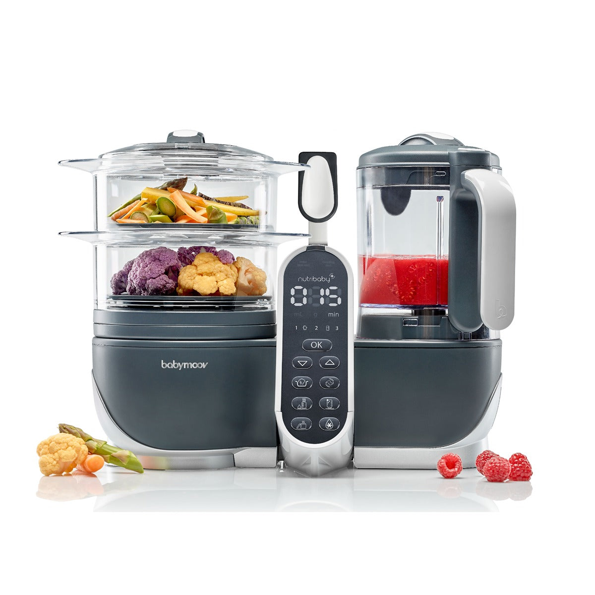 BabyMoov Nutribaby (+) Food Processor & Blender Mixer - Industrial grey