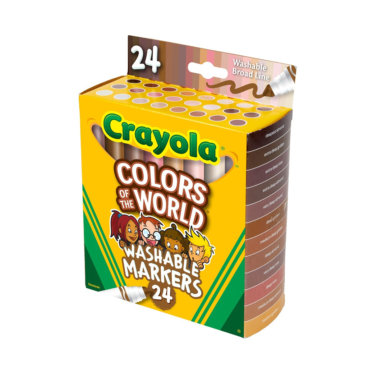 Crayola Colors of the World Washable Skin Tone Markers, 24 Count
