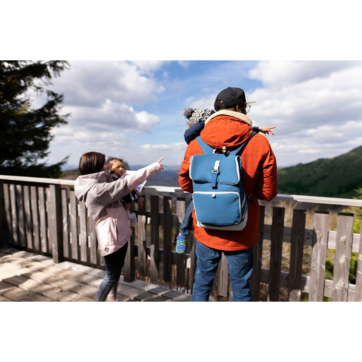 BabyMoov Sancy Diaper Bag Backpack | Unisex Back Pack with Heavy Duty Roll-Top Closure, Large Insulated Compartment, Changing Pad and Accessories, Blue