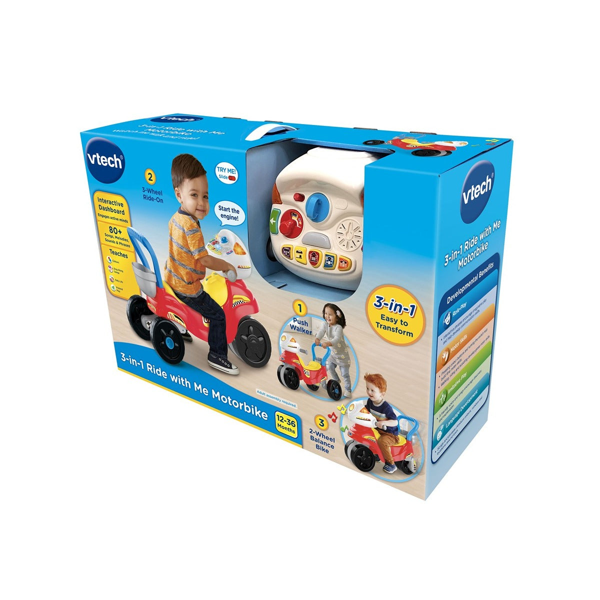 Vtech 3-in-1 Ride with Me Motorbike