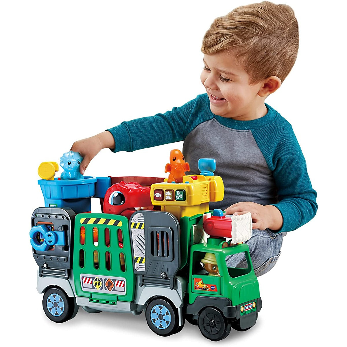 Vtech Toot-Toot Friends 2-In-1 Dinosaur Park | Interactive Toy with Lights, Sounds and Music, Dinosaur Truck Toy for Kids, Toy Truck Vehicle Set for Kids, Role-Play Toy for Boys and Girls Aged 1 Year +