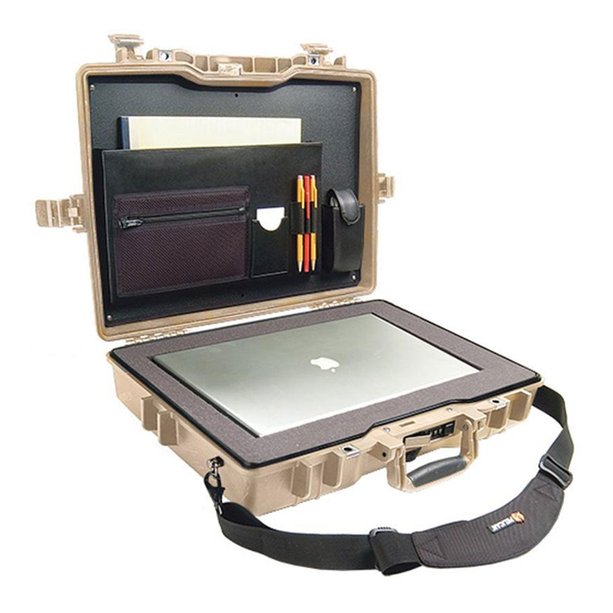 Pelican Computer Watertight Hard Case 1495CC 2 WL/Lid-Organizer & Foam - Desert Tan
