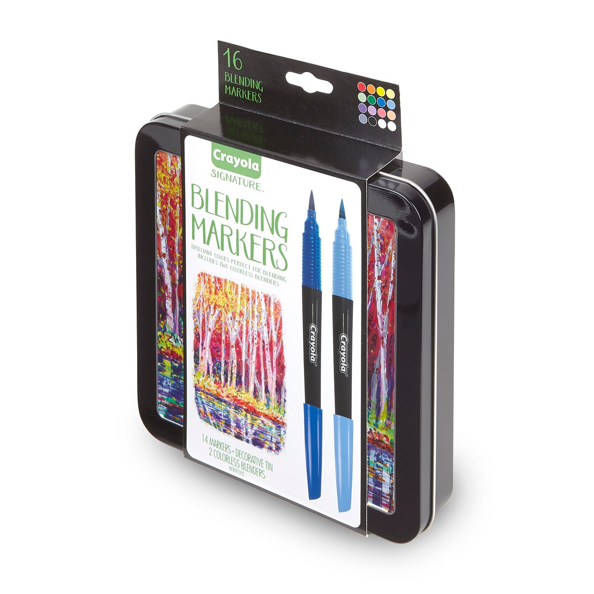 Crayola Signature Blending Markers with Tin, 16 Count