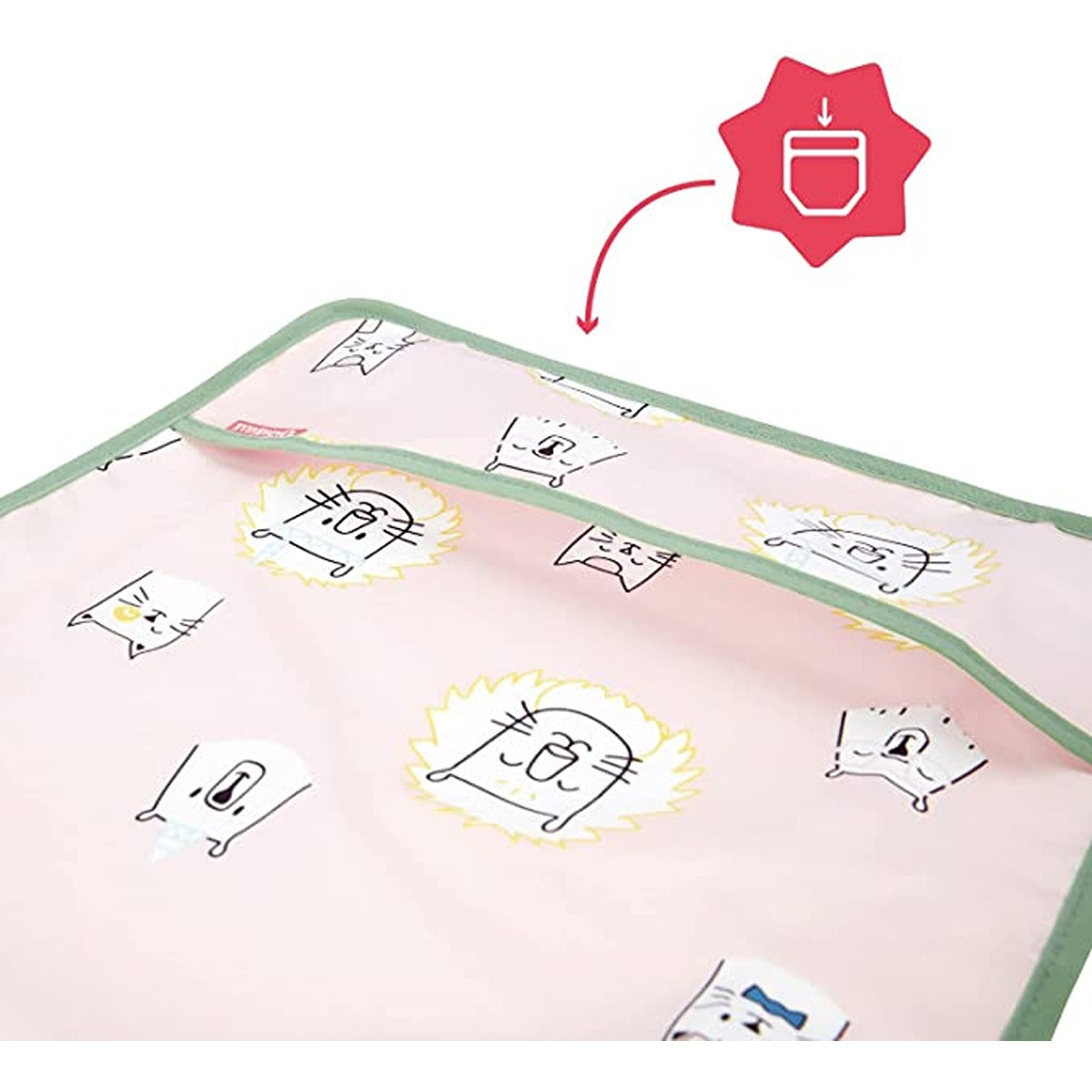 Badabulle Long-sleeved bib, Waterproof, Adjustable - Pink