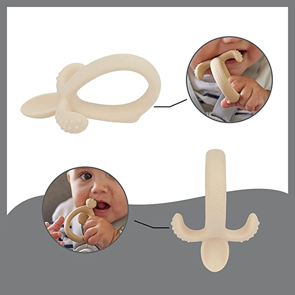 BabyMoov 3-Pc Silicone Bowl, Spoon & Bib Weaning Set,Peach