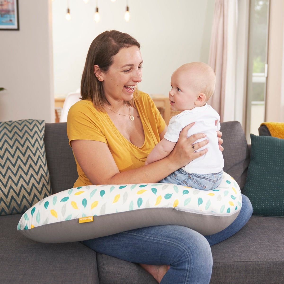 Badabulle Maternity Cusion Feathers | Nursing Pillow Comfortable with its microbead filling, Soft, stretch fabric