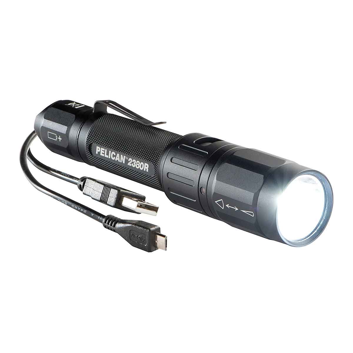 Pelican Rechargeable LED Flashlight 2380R Spot - Black