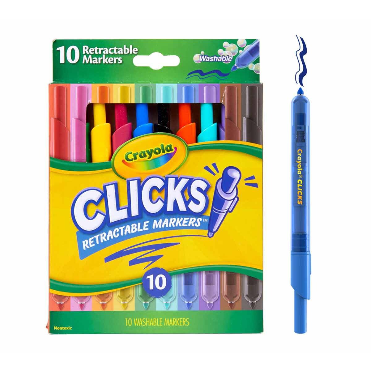 Crayola Super Clicks Retractable Markers, 10 Count